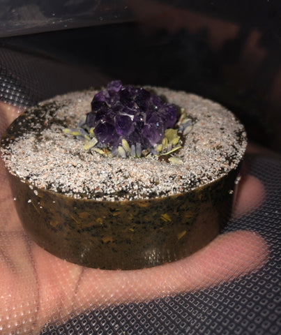 *Organic Coffee Exfoliating BODY Bar topped with Geode