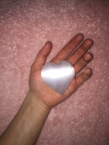 Polished Selenite Heart